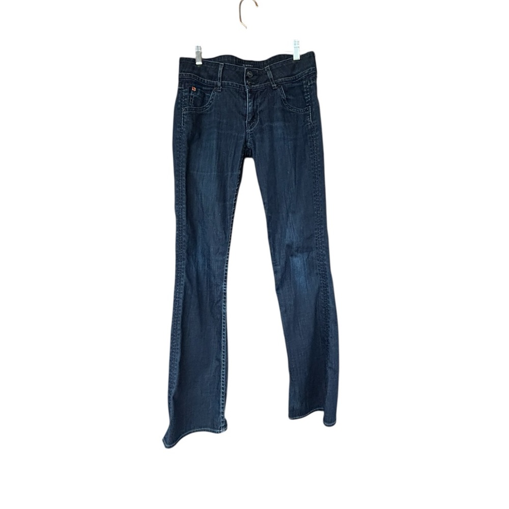 HUDSON Jeans Size 28 Bootcut Mid Rise‎ Pocket Flap  Union Jack Logo Made in USA
